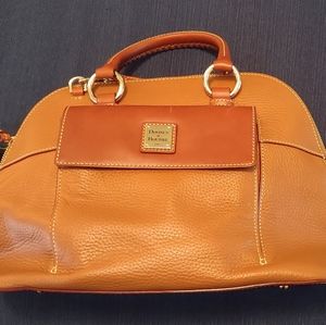 Dooney and Bourke Domed satchel. Tan. Leather